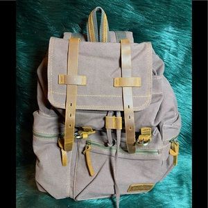Canvas and leather backpack